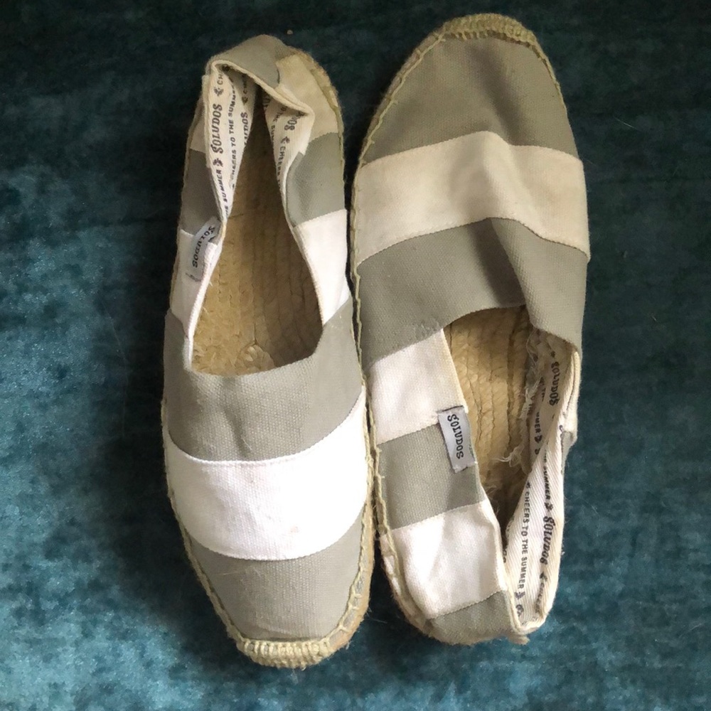 Soludos espadrilles grey and white shoes